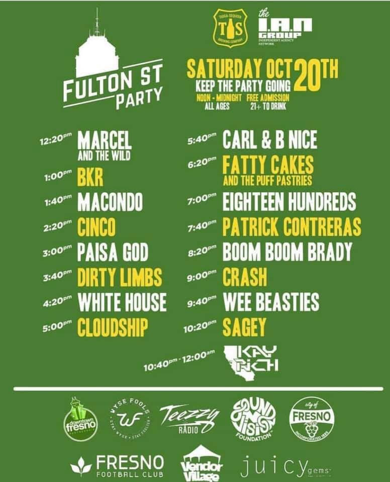 Fulton Street Party set list 2018