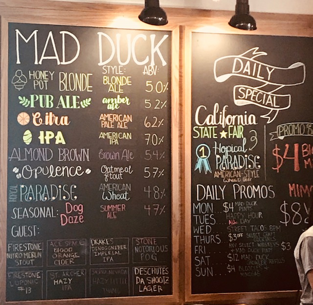 Mad Duck beer selection